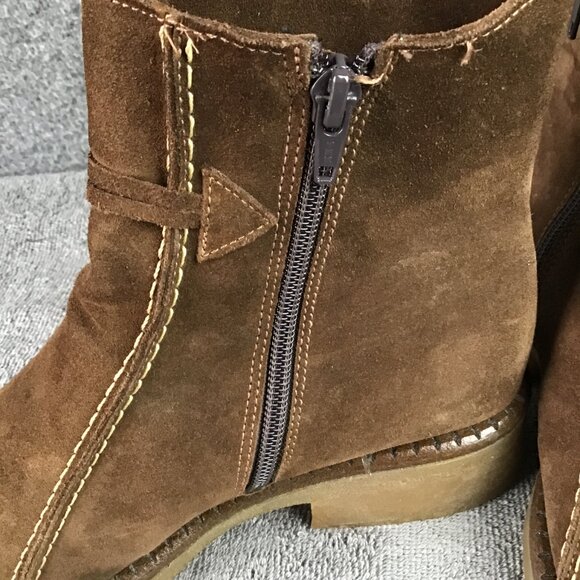 La CANADIENNE Brown Suede Ankle Boots Size 7.5 M - Picture 6 of 13